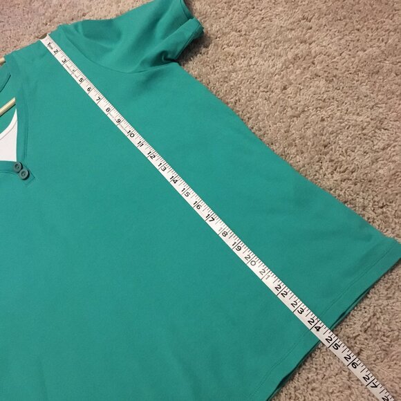 Vintage Turquoise Cotton Tee Sporty Bilayer Teet - Picture 13 of 14